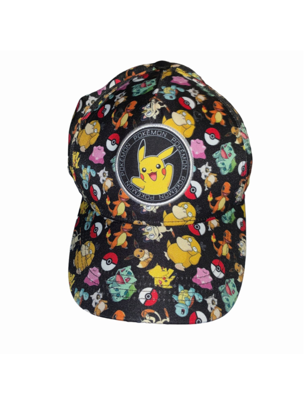 Men’s Pokémon Snapback Hat One Size Black Red Character Print